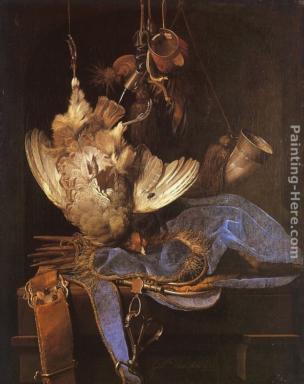 Willem van Aelst Still Life with Hunting Equipment